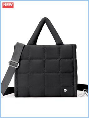 Quilted Puffer Tote Bag Lightweight Nylon Crossbody Handbag